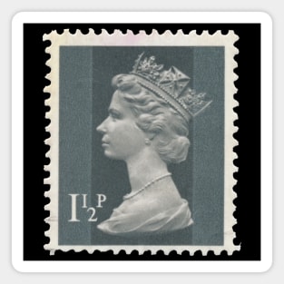 Vintage stamp printed in the UK in 1971 showing Queen Elizabeth II Magnet